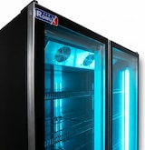 thumbnail of Romux® Glastürkühlschrank MD 1050 Liter 2 Türen Schwarz mit Belüftet | Professioneller Getränkekühlschrank mit Glastür & LED
