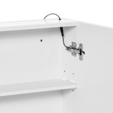 thumbnail of HOMCOM armario de baño con espejo y luz LED mueble espejo de pared con 2 estantes de almacenamiento e interruptor táctil para dormitorio 50x15x60 cm