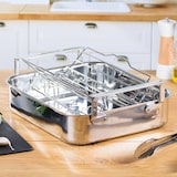 thumbnail of Plat à four inox - avec accessoires, 38cm