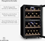 thumbnail of Klarstein Vinamour 45 DuoWeinkühlschrank 2 Zonen 118 Ltr / 45 Fl 5-18 °C Edelstahl
