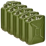 thumbnail of BW® Kraftstoffkanister Metall Benzinkanister 5x 20 Liter - Olivgrün - RAL 6003 - TÜV-geprüft und UN-Zulassung - Made in Europe