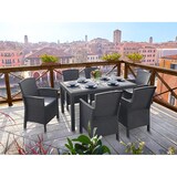 thumbnail of BICA Diningset 7 tlg. Lido, 6 Sessel inkl Sitzkissen, Tisch Houston, Graphite - wetterfest