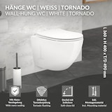 thumbnail of LuxeBath Wand-WC spülrandlos 49 cm kurz Weiß – Tiefspüler Keramik, Tornadospülung, Nano, WC-Sitz Softclose abnehmbar
