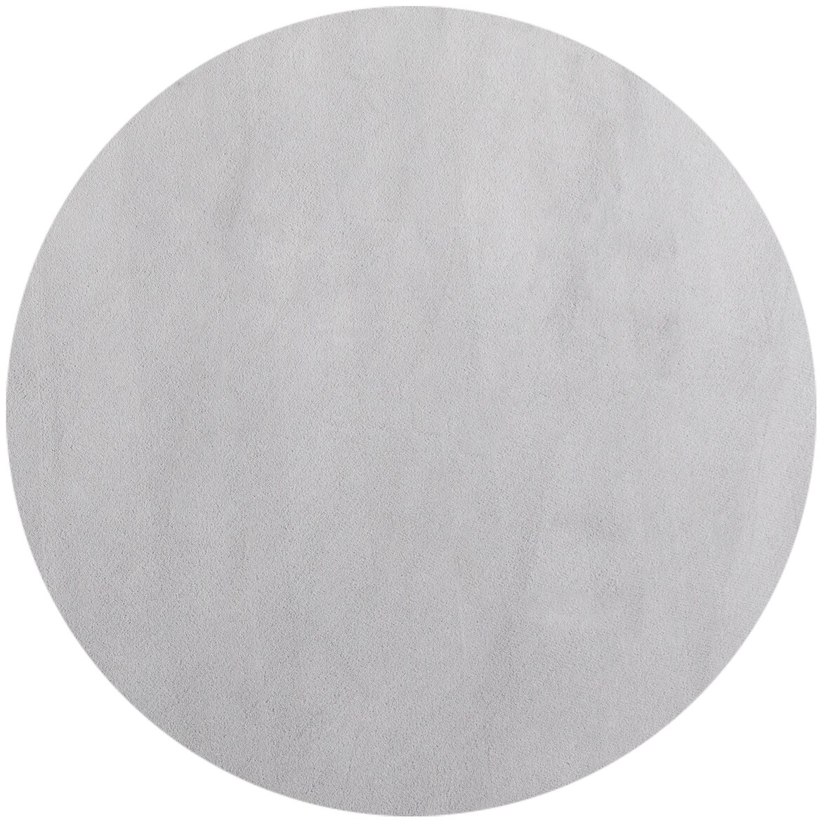 Teppich Schlafzimmer Unifarben Elegant Waschbar Wohnzimmer Esszimmer Pflegeleicht Rund Silber 200x200 cm OEKO-TEX – LECH von Kadima Design