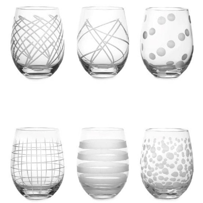 Fade set 6 bicchieri 500 ml in vetro soffiato e molato Mixo