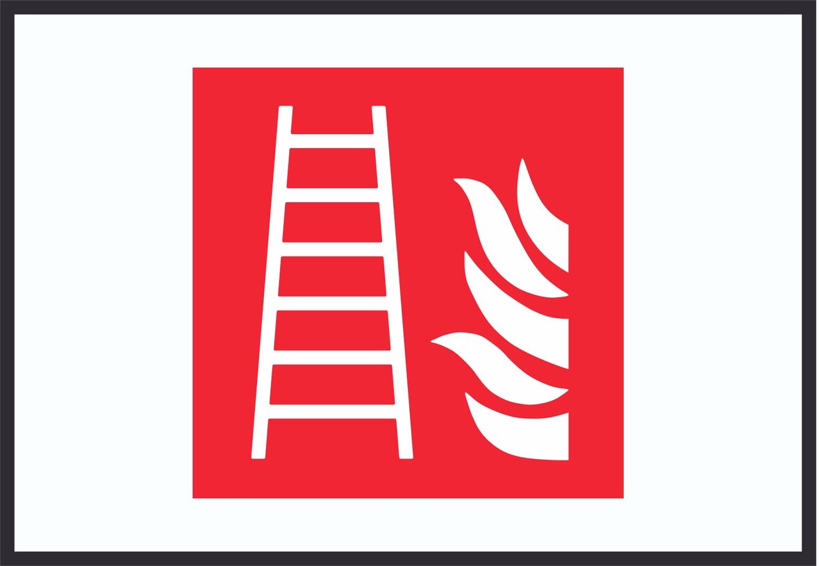 Feuerleiter Symbol Schild A0 Rückseite selbstklebend