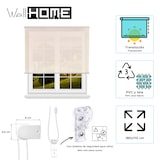 thumbnail of WellHome - Lichtdurchlässiges Polyester-Rollo 180 x 110 cm (Breite x Höhe) Leinenfarbe