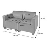 thumbnail of Sofá modular de 2 lugares Couch Lyon, imitação de pele ~ creme