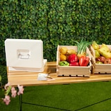 thumbnail of Relaxdays Geldkassette, 3-stellige Zahlenkombination, Münzeinsatz, Geldkasten Eisen, H x B x T: 8,5 x 30,5 x 25 cm, grau