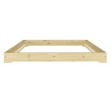 thumbnail of Einzelbett Niedrigbett unbehandeltes Holz 90x200 Fichte Tanne V-60.47N-09 Rollrost und Matratze inkl.