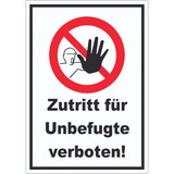 thumbnail of Zutritt für Unbefugte verboten Aufkleber A3 (297x420mm)