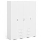 thumbnail of Armadio Guardaroba Con 4 Ante E 3 Cassetti Design Moderno Ampio Vano Con Barra Appendiabiti e Ripiani Salvaspazio Abiti 154 x 49.5 x 200.4 Cm Bianco