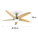 thumbnail of Bolero 2-in-1-Deckenventilator Leuchte 55W 10212m³/h Fernbedienung Ahorn 134