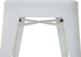 thumbnail of Hocker HWC-A73, Metallhocker Sitzhocker, Metall Industriedesign stapelbar ~ weiß