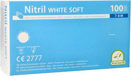1000 Stück Nitrilhandschuhe, puderfrei, weiss, Größe M,  Medi-Inn® ,  White Soft