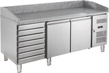 thumbnail of GastroHero Pizzatisch ECO 2-7 mit Granit-Arbeitsplatte Kühltisch 2 Türen 7 Schubladen Pizza Vorbereitungstisch 2025x800 mm Umluftkühlung -2 bis +8 °C