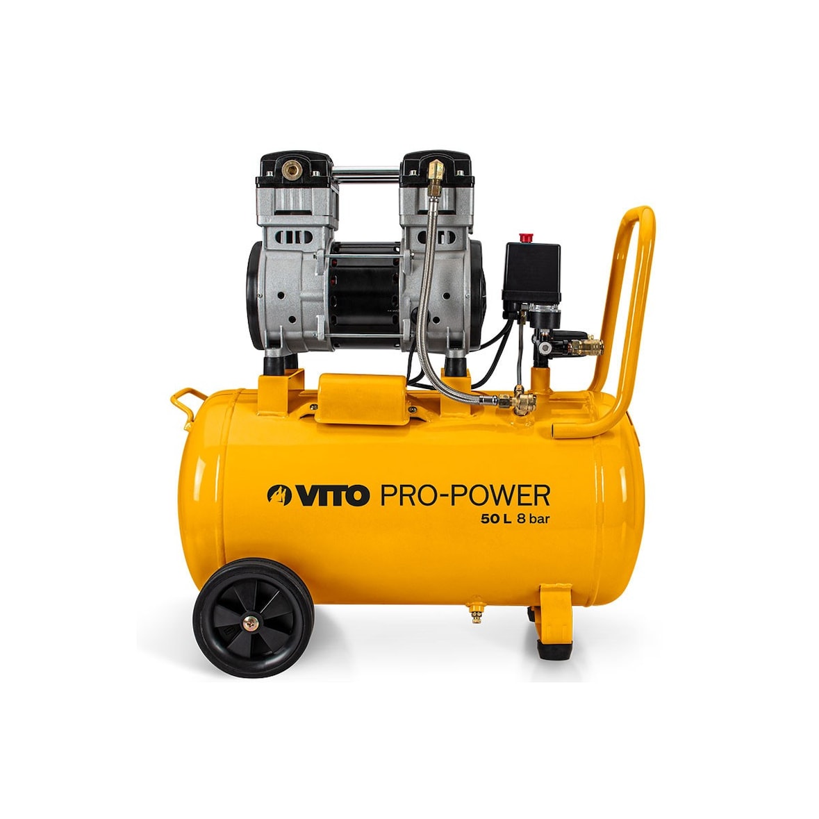Compressor de ar silencioso 50 litros 1.5 CV 1100W 8 bar VITO