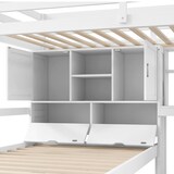 thumbnail of Hochbett 90x200 cm mit integriertem Schreibtisch und Treppe – Multifunktional, stabil und platzsparend in Weiß