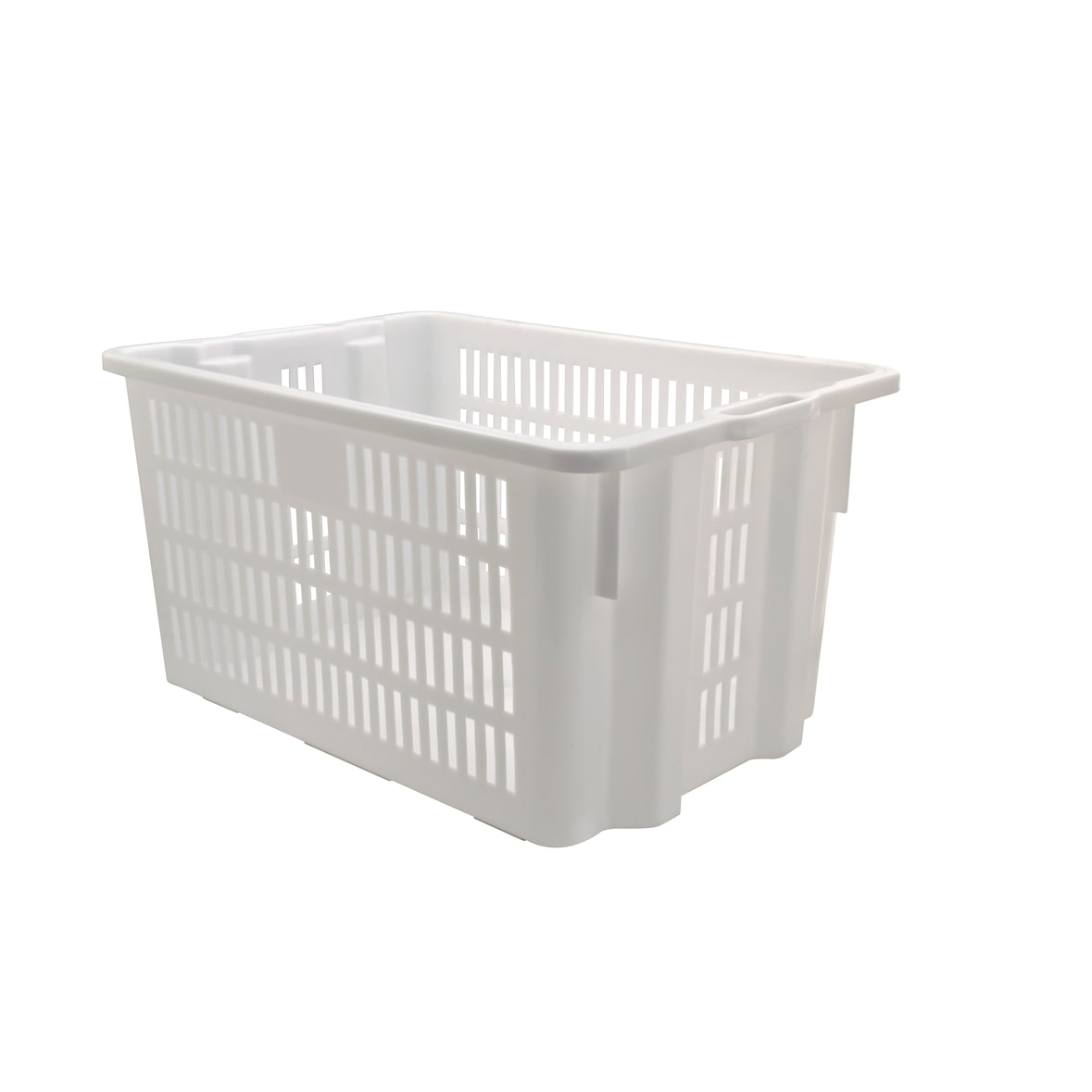 Cassa forata in PEHD (Polietilene ad alta densità) idonea al contatto con alimenti - Capacità 65 litri - Bianco neutro