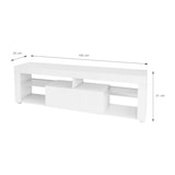 thumbnail of ML-Design TV-Lowboard Weiß 140x51x35 cm, modernes TV-Board mit Schublade & 2 Glasablagen, griffloser Fernsehschrank Sideboard mit Stauraum für