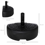 thumbnail of Outsunny Base de Pared para Sombrilla Soporte Semicircular de Parasol Rellenable de Arena 21 kg o Agua 18 kg para Patio 50x31x18 cm Negro