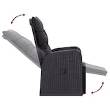 thumbnail of vidaXL Gartensessel mit Kissen 2 Stk. Verstellbar Schwarz Poly Rattan