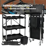 thumbnail of Servicewagen klappbar 65 Kg Traglast Beistellwagen mit Seitentasche Montagewagen Servierwagen