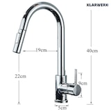 thumbnail of JANA | Torneira de cozinha extensível de aço inox premium cromado brilhante | Torneira gastro alta pressão 360° giratória 2 conexões