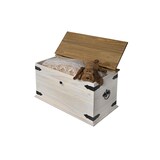 thumbnail of Truhen-Couchtisch 92 x 50 cm Pinienholz weiß honigfarben lasiert MEXICO