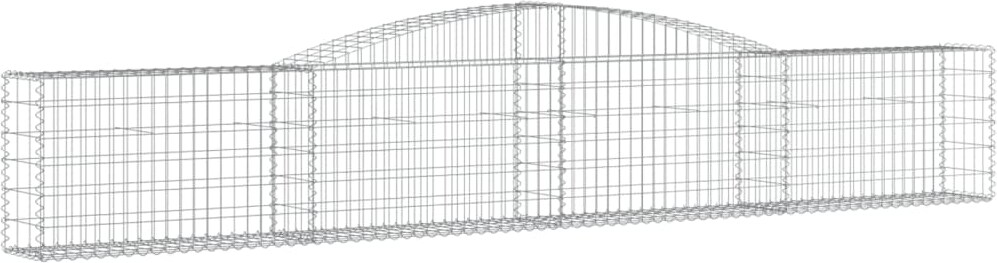 vidaXL Gabionen mit Hochbogen 8 Stk. 400x30x60/80 cm Verzinktes Eisen