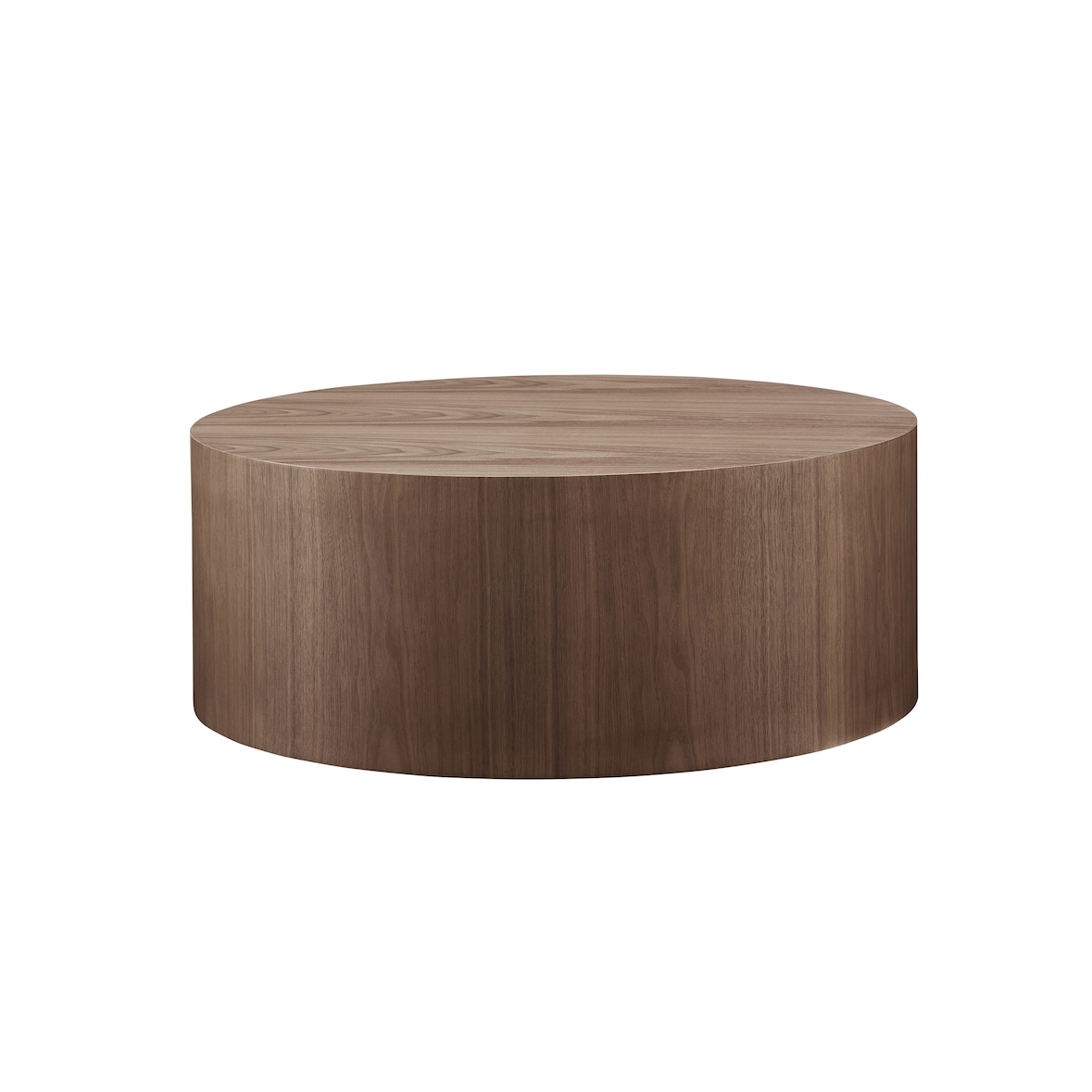 SalesFever mesa de centro Ø 80 cm | redonda | MDF com folheado de nogueira | L 80 x P 80 x A 30 cm | Nogueira