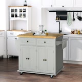 thumbnail of HOMCOM Carrello da Cucina con 2 Cassetti e 2 Armadietti Legno Grigio