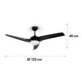 thumbnail of Klarstein Figo Deckenventilator 2-in-1 mit Deckenleuchte Ø 132 cm Schwarz 132