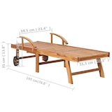 thumbnail of vidaXL Ligbedden 2 st. met tafel en kussens massief teakhout