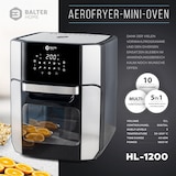thumbnail of Balter Heißluftfritteuse HL-1200, Friteuse, 12 Liter, Mini Backofen, LCD Display, 10 Programme, inkl. Rezeptheft