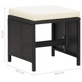 thumbnail of vidaXL Gartenhocker 4 Stk. mit Sitzkissen Poly Rattan Schwarz