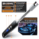 thumbnail of Brandson - Lichtbogen Feuerzeug - Stabfeuerzeug - Feuerzeug elektrisch - USB Feuerzeug aufladbar - Kerzenanzünder - mit LED Batteriestandsanzeige