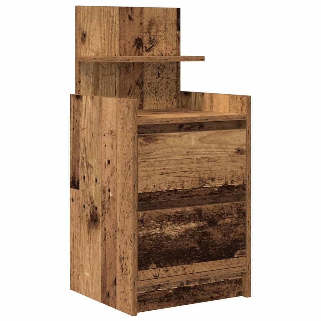 vidaXL Nachttisch mit 2 Schubladen Altholz-Optik 38x34x80 cm