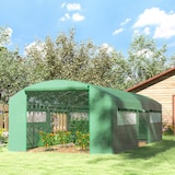 thumbnail of Outsunny Serra a Tunnel con 3 Porte Avvolgibili e 6 Finestrelle 6x3x2 m Verde