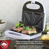 thumbnail of Magefesa Gouda - Sanwichera Blanca para 2 Sandwiches, 820W, Asa Fría al Tacto, Placas Antiadherentes, Regulador de Potencia, Base Antideslizante