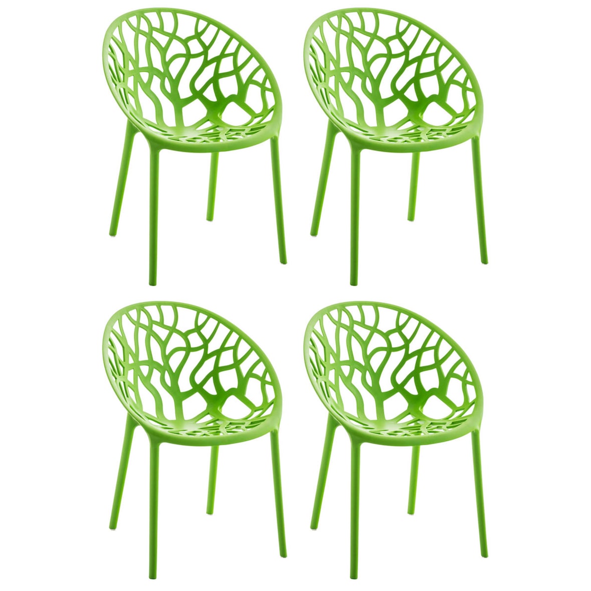 4er Set stapelbare tuinstoelen Hope groen