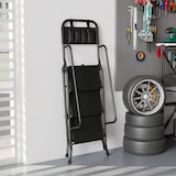thumbnail of HOMCOM escalera plegable de 3 peldaños con bolsa de herramientas, carga 150 kg, con peldaños anchos antideslizantes, bloqueo de seguridad, negro