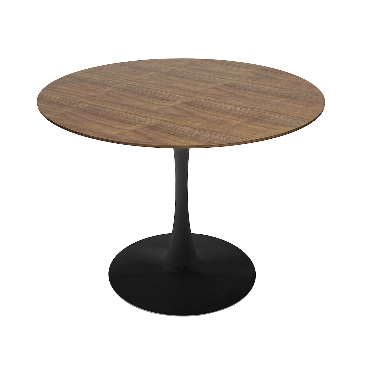 Table à manger ronde 4 personnes D100 cm bois foncé