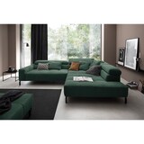 thumbnail of KAWOLA Sofa OHIO Ecksofa Feincord grün mit motorischem Sitzvorzug Recamiere rechts