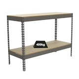 thumbnail of PROREGAL Schwerlastregal MINI WOOD YETI TWO | HxBxT 90x150x60cm | Fachlast 400kg | Grau | Regal Standregal Werkstattregal Lagerregal