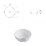 thumbnail of Alpenberger Rundes Waschbecken | Kleines Aufsatzwaschbecken für Badezimmer & Gäste-WC | Handwaschbecken Keramik mit Nano | Designkonzept für Bäder