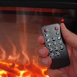 thumbnail of Caminetto Fuego Omar Negro 1500w a Parete Con Cornice Telecomando e Bruciatore Nero