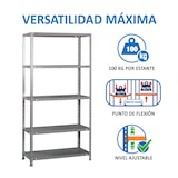 thumbnail of SimonRack Estantería Metálica con tornillos 2000x1100x500 mm, 5 Alturas, 90 kg de Punto Flexión, Galvanizado - Comfort