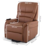 thumbnail of Fernsehsessel mit Aufstehhilfe, Relaxsessel mit elektrischer Liegefunktion, 2 Motoren, 120 kg belastbar, Kunstleder, Cognacbraun, Raburg Jan
