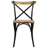 thumbnail of Chaises à Dossier Croisé Lot De 6 Noir Bois De Manguier Massif